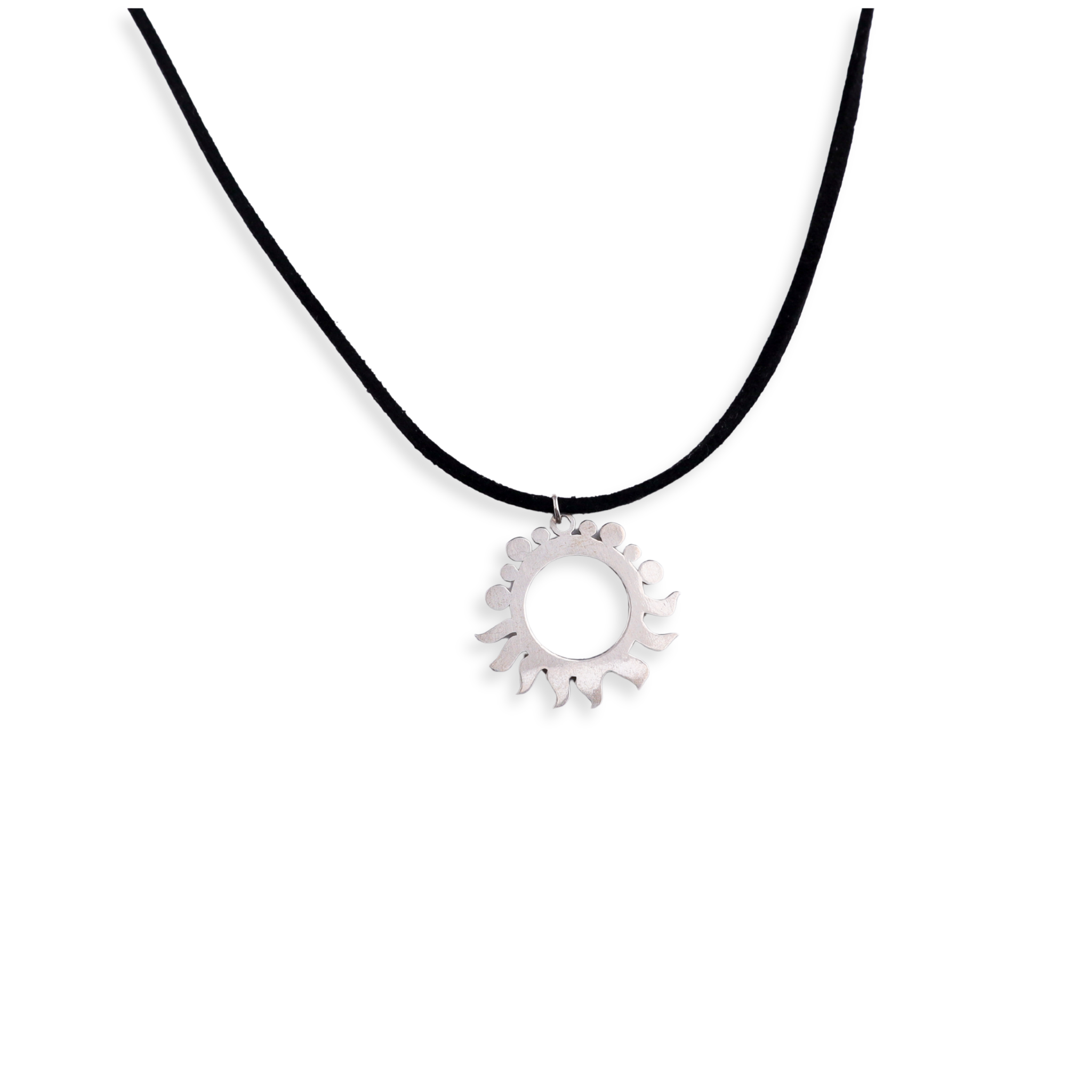 Silver Sun Necklace for Men