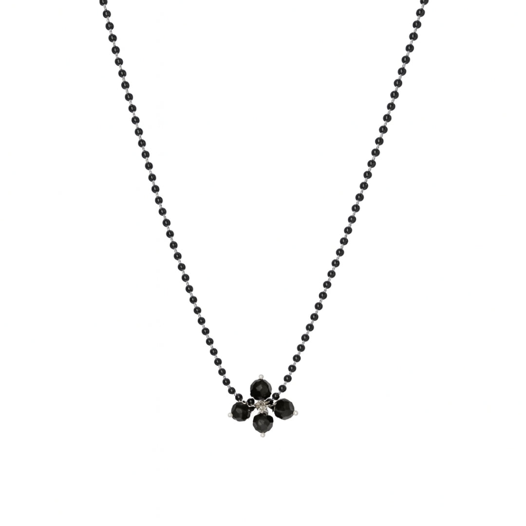 Handmade silver Mangalsutra with Black Spinel Bunch