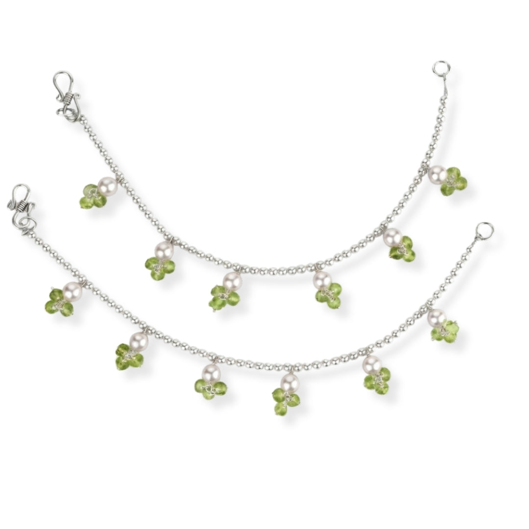 Pearls and Peridot Silver Vel (Project Handmade)