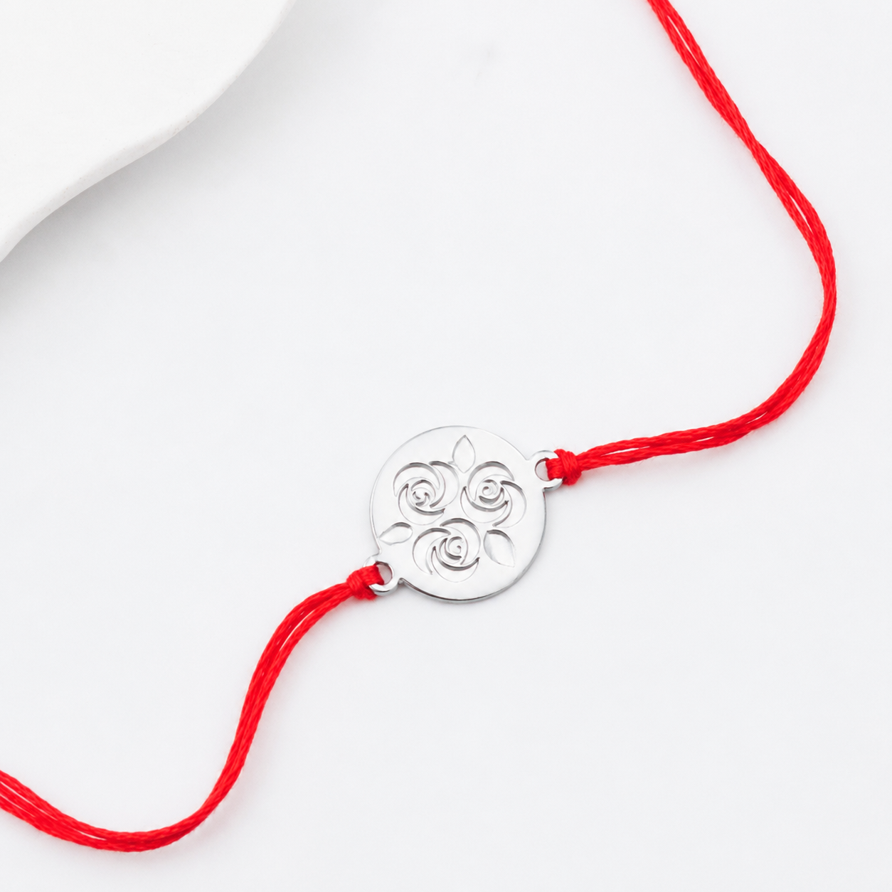 Silver Laser Cut Rose Bunch Rakhi