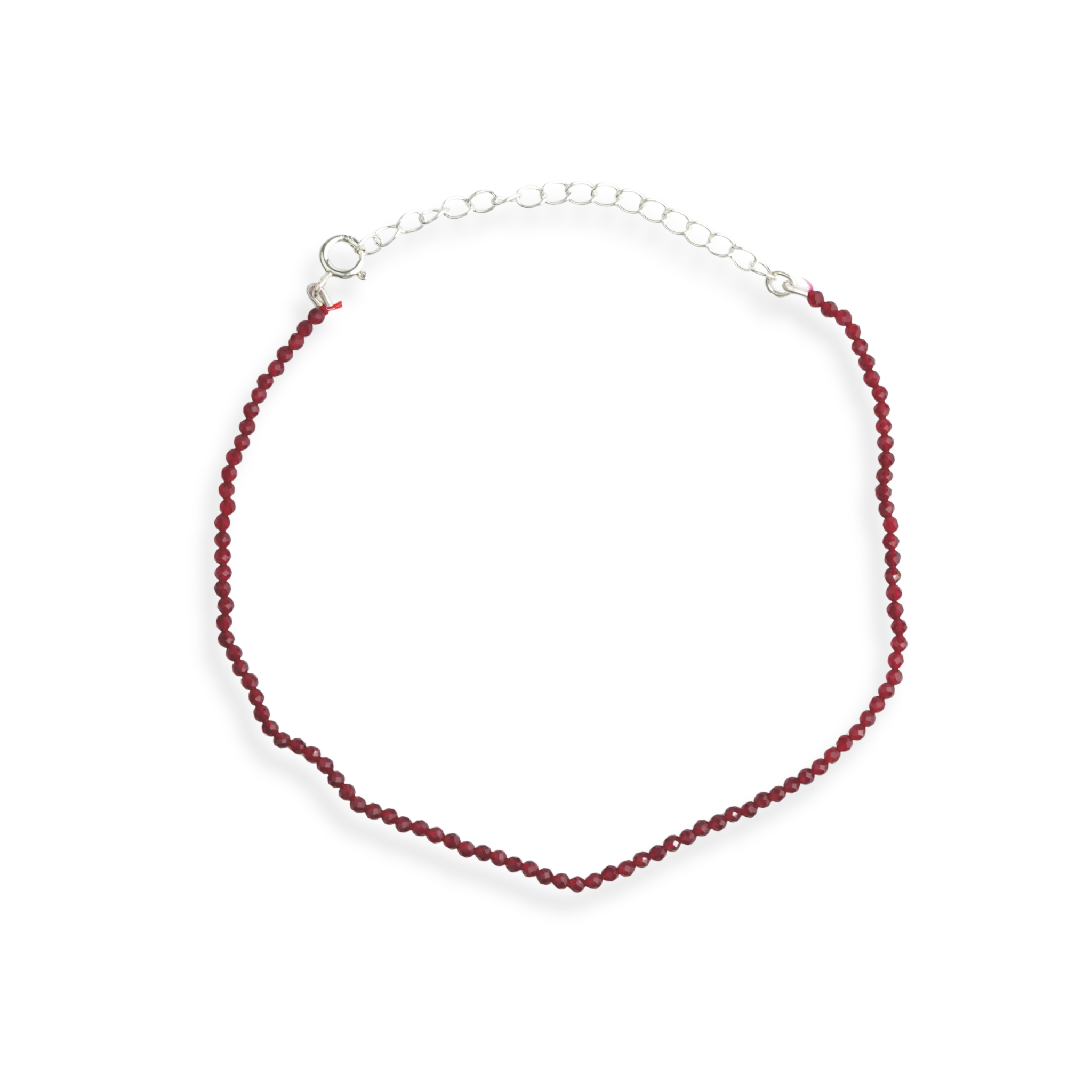 Garnet Silver Anklet (Project Handmade)