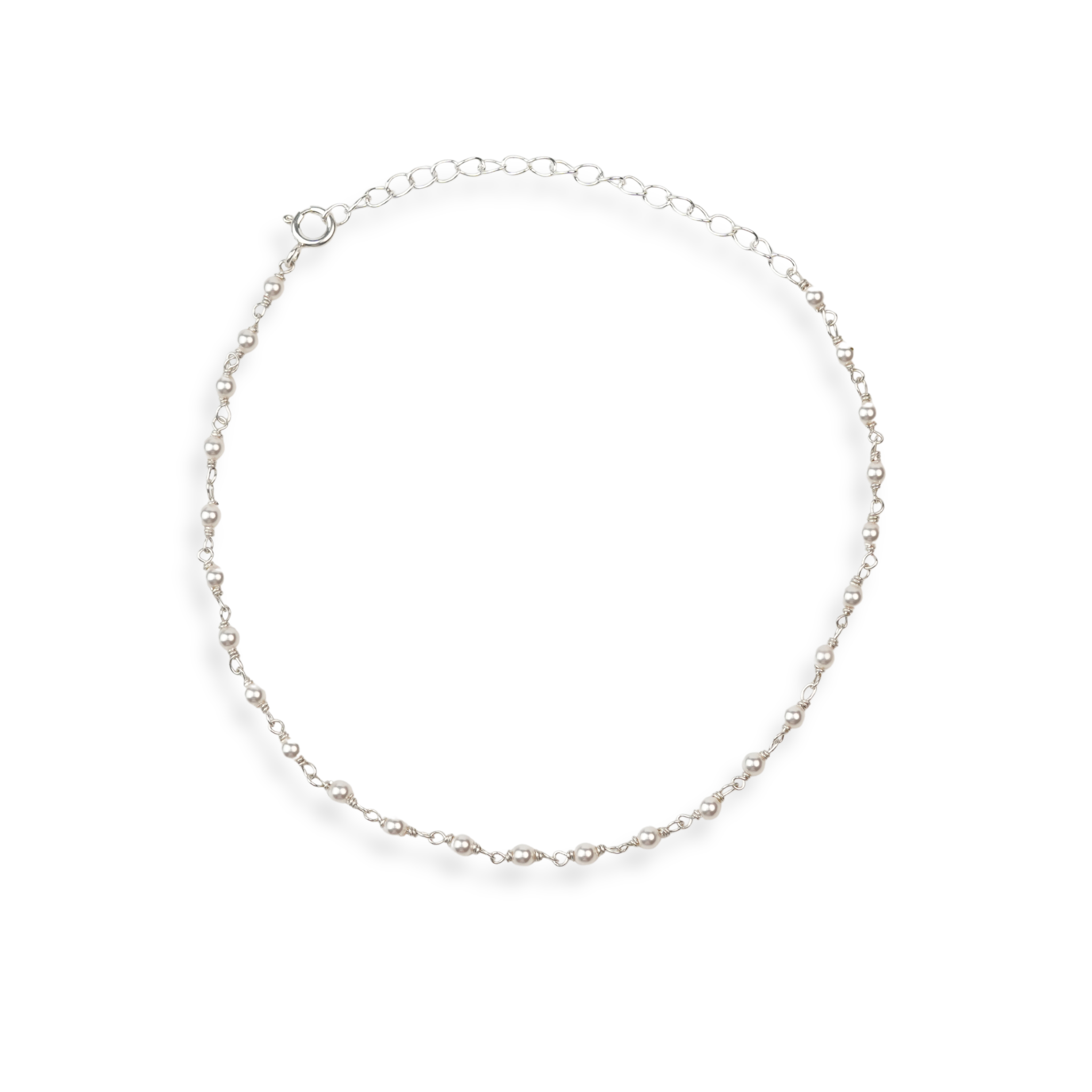 Silver Pearl Ganthan Anklet
