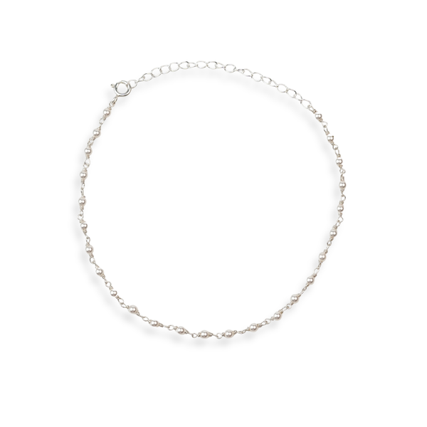 Silver Pearl Ganthan Anklet