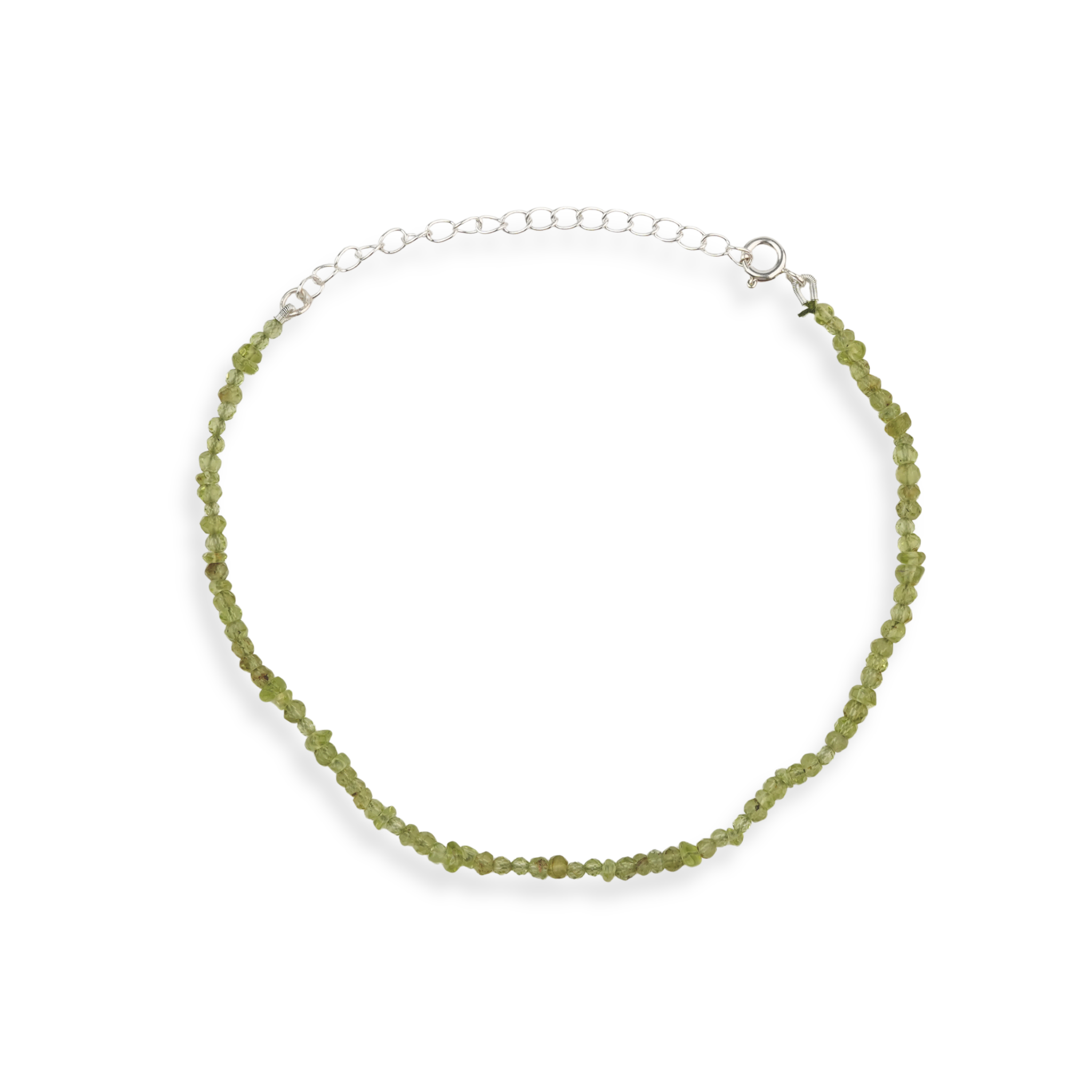 Peridot Silver Anklet (Project Handmade)