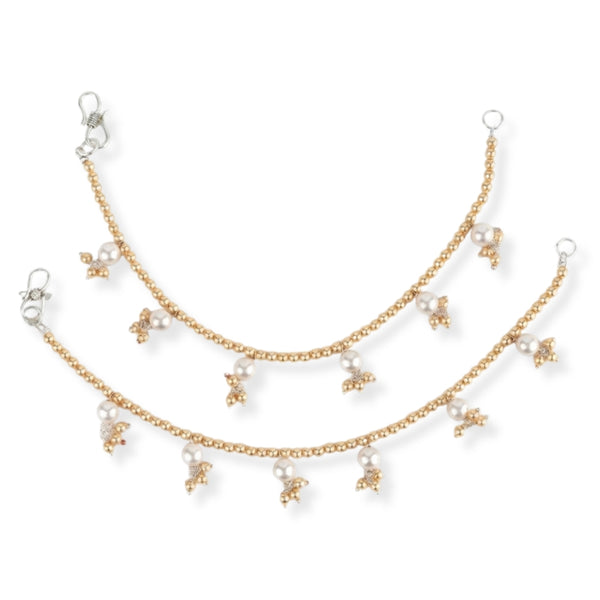 Golden and White Pearl Silver Vel (Project Handmade)
