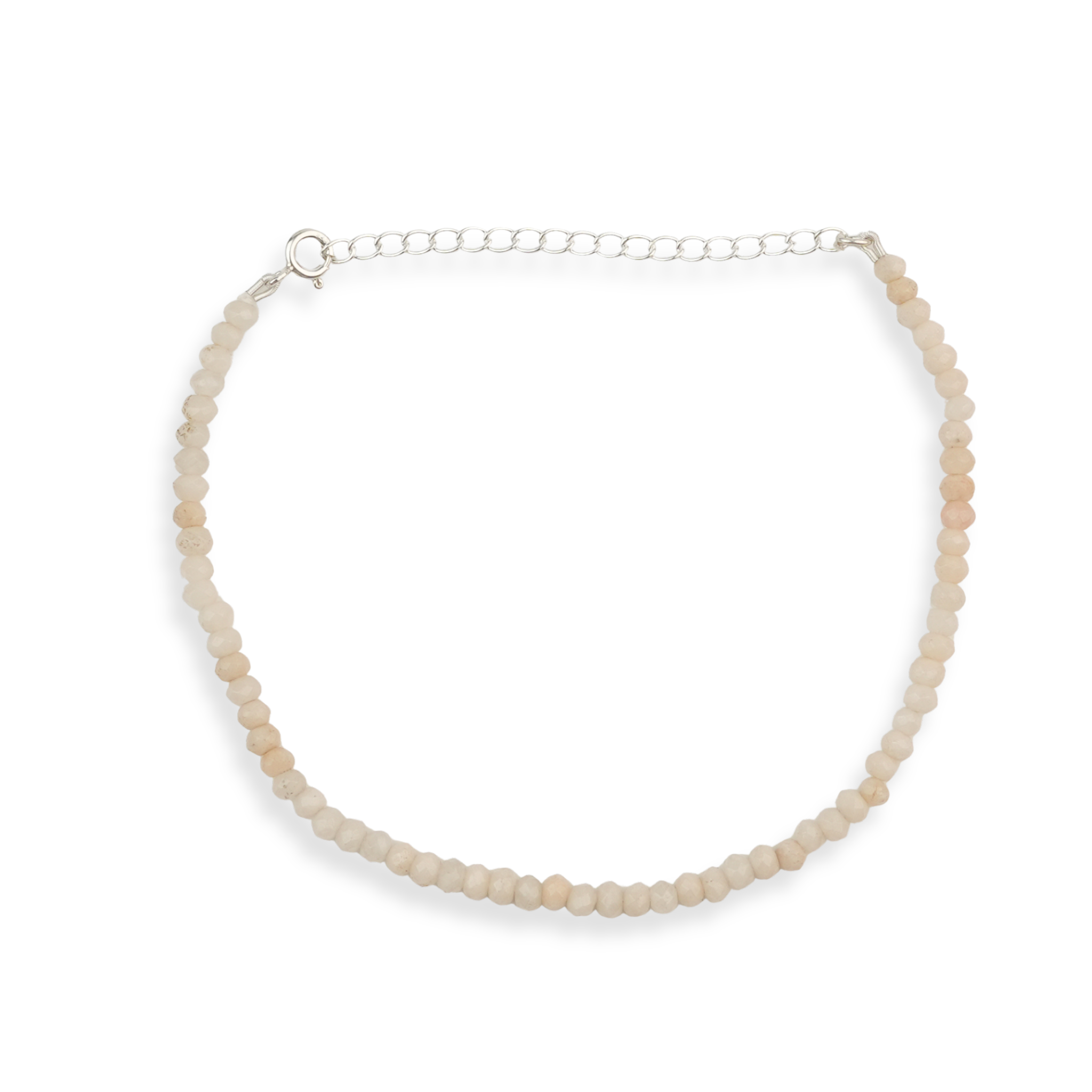 White Jade Silver Anklet (Project Handmade)