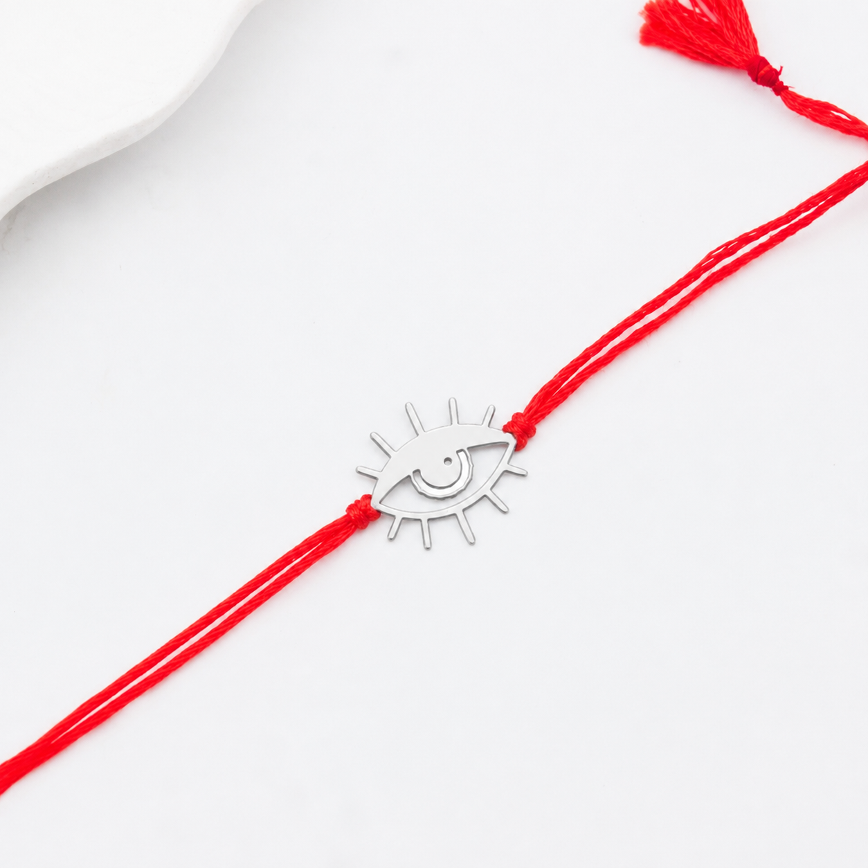 Silver Laser Cut Evil Eye Rakhi