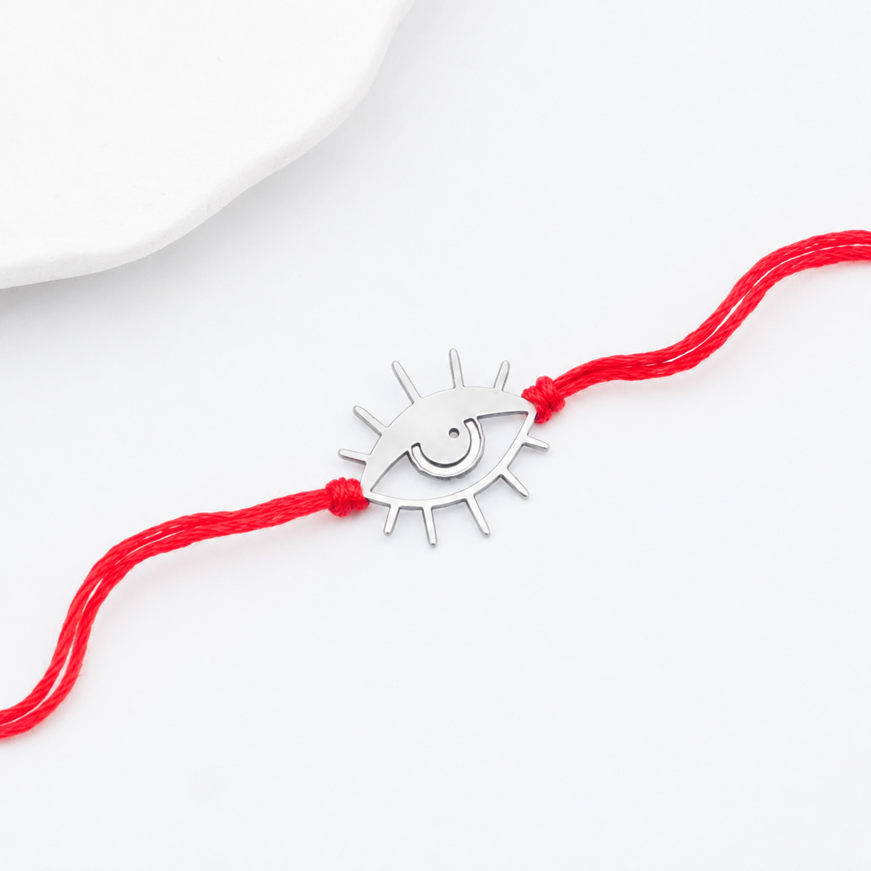 Silver Laser Cut Evil Eye Rakhi