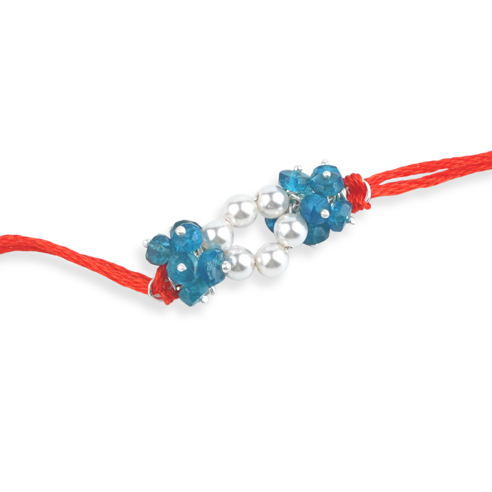 Rhodolite & Pearl Handmade Silver Rakhi