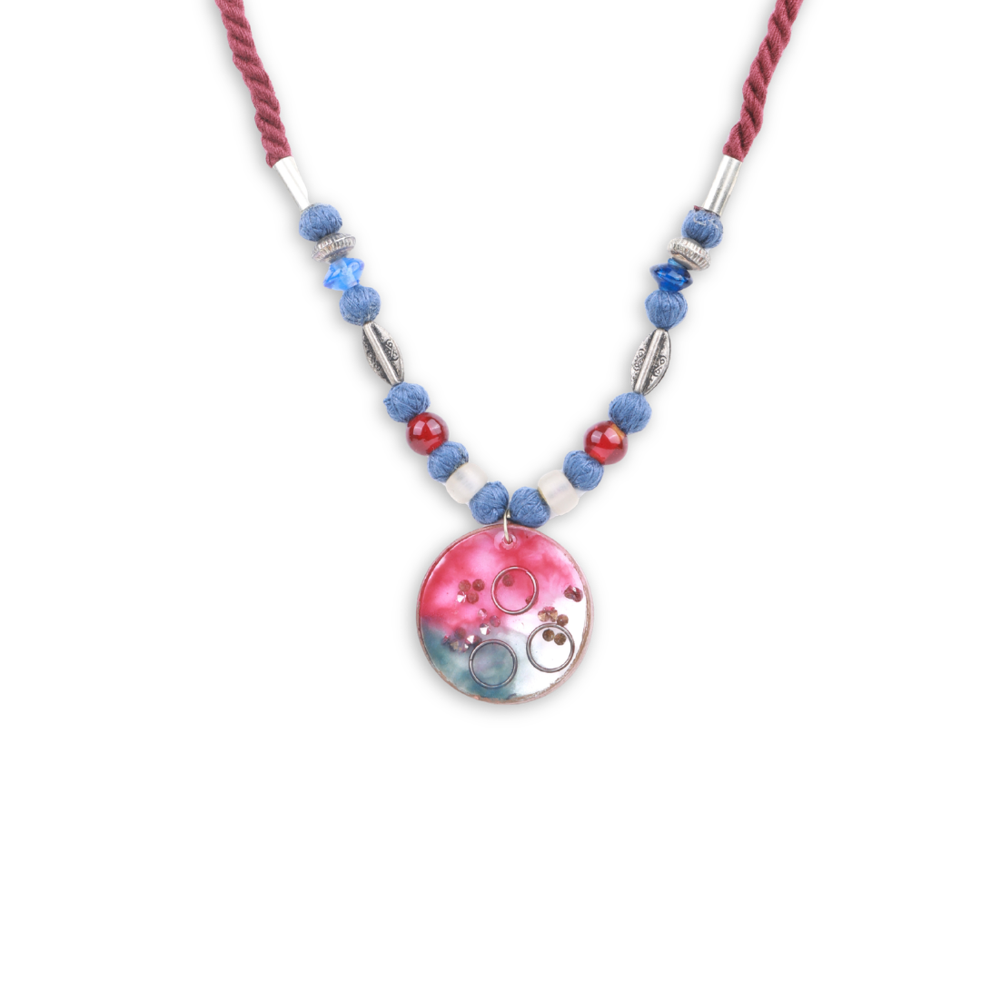 Glass Bead & Pipe Necklace