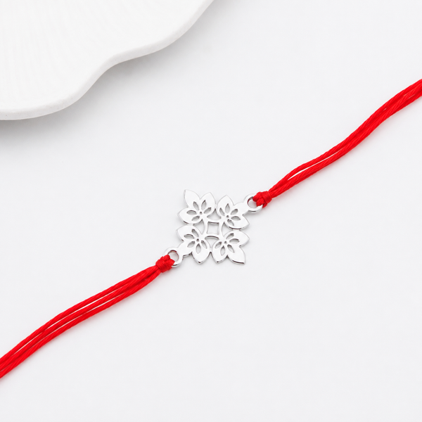 Silver Laser cut Rakhi