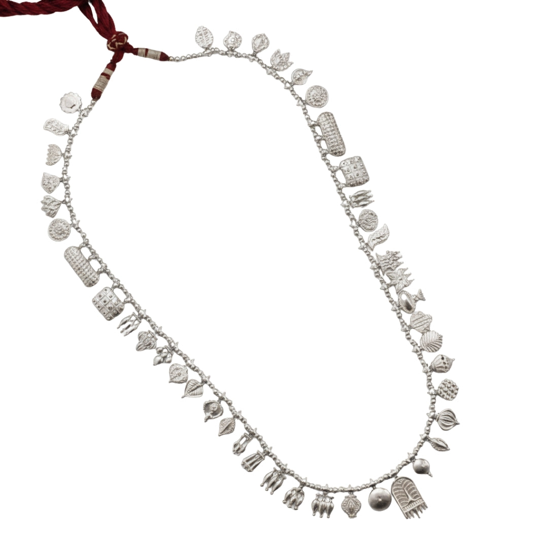 The Aadyaa Saaj (Oxidized Silver, Black spinel) Short | 92.5 Silver