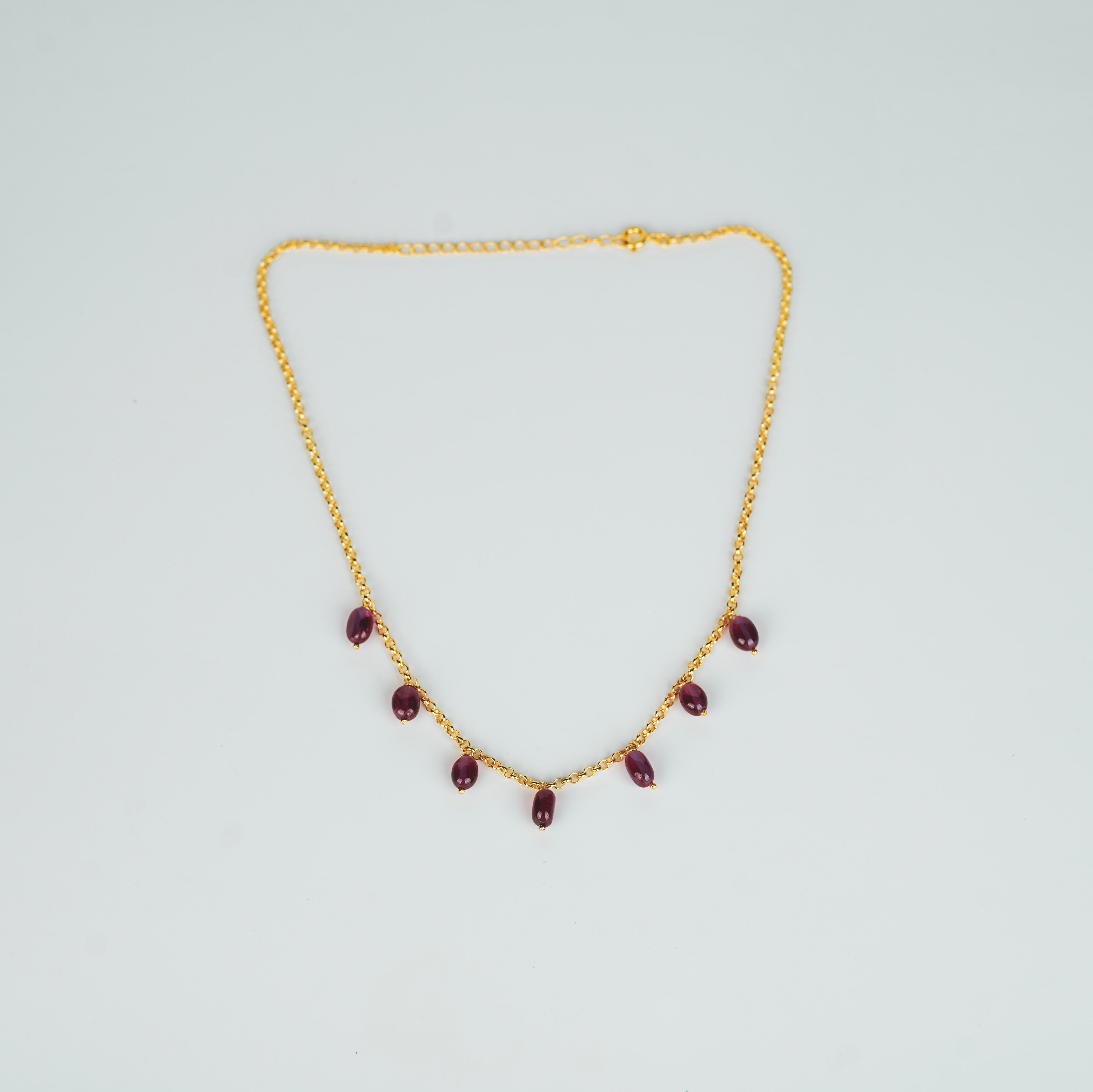 Silver Ruby Chain | 92.5 Silver | 22K Gold Plated