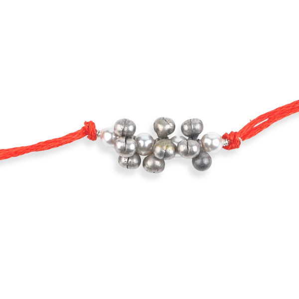 Silver Ghungroo & Pearl Handmade Rakhi