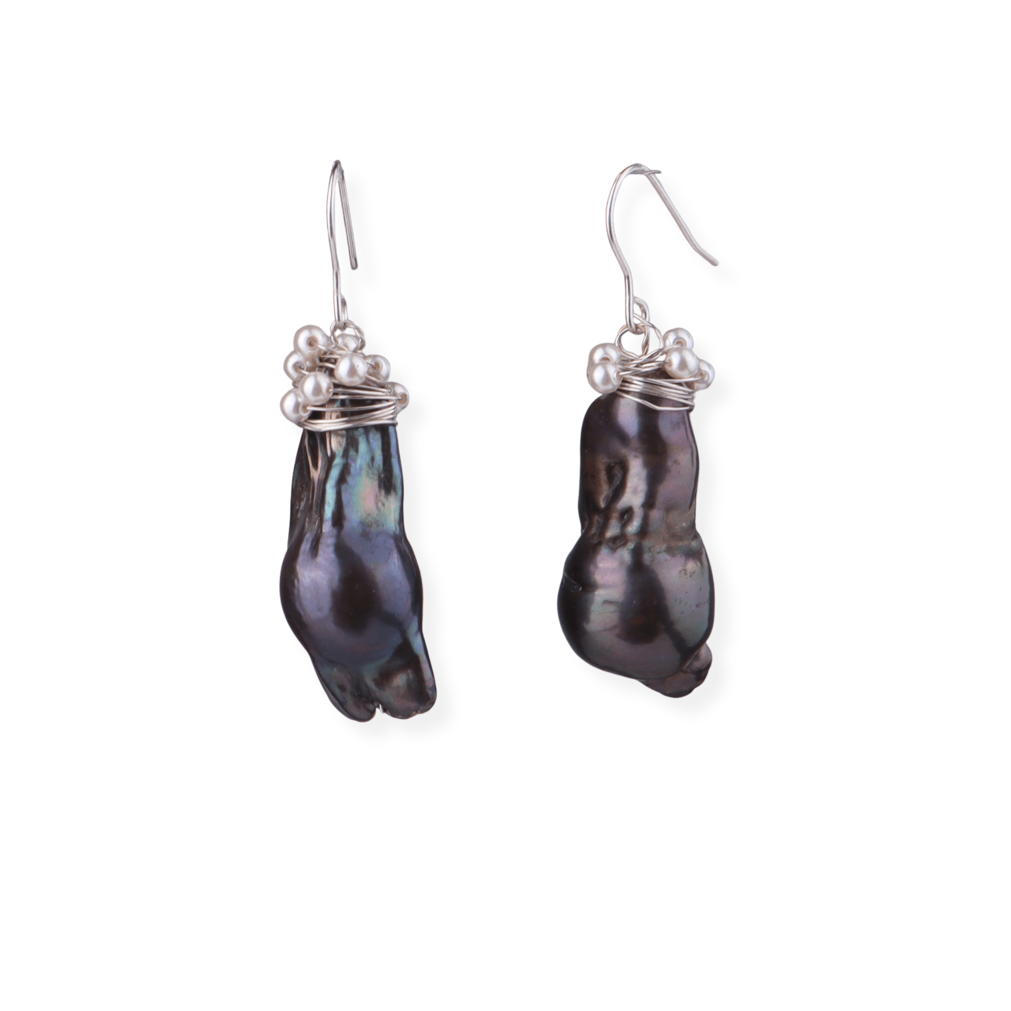 Baroque Pearl Silver Earrings (Project Handmade)