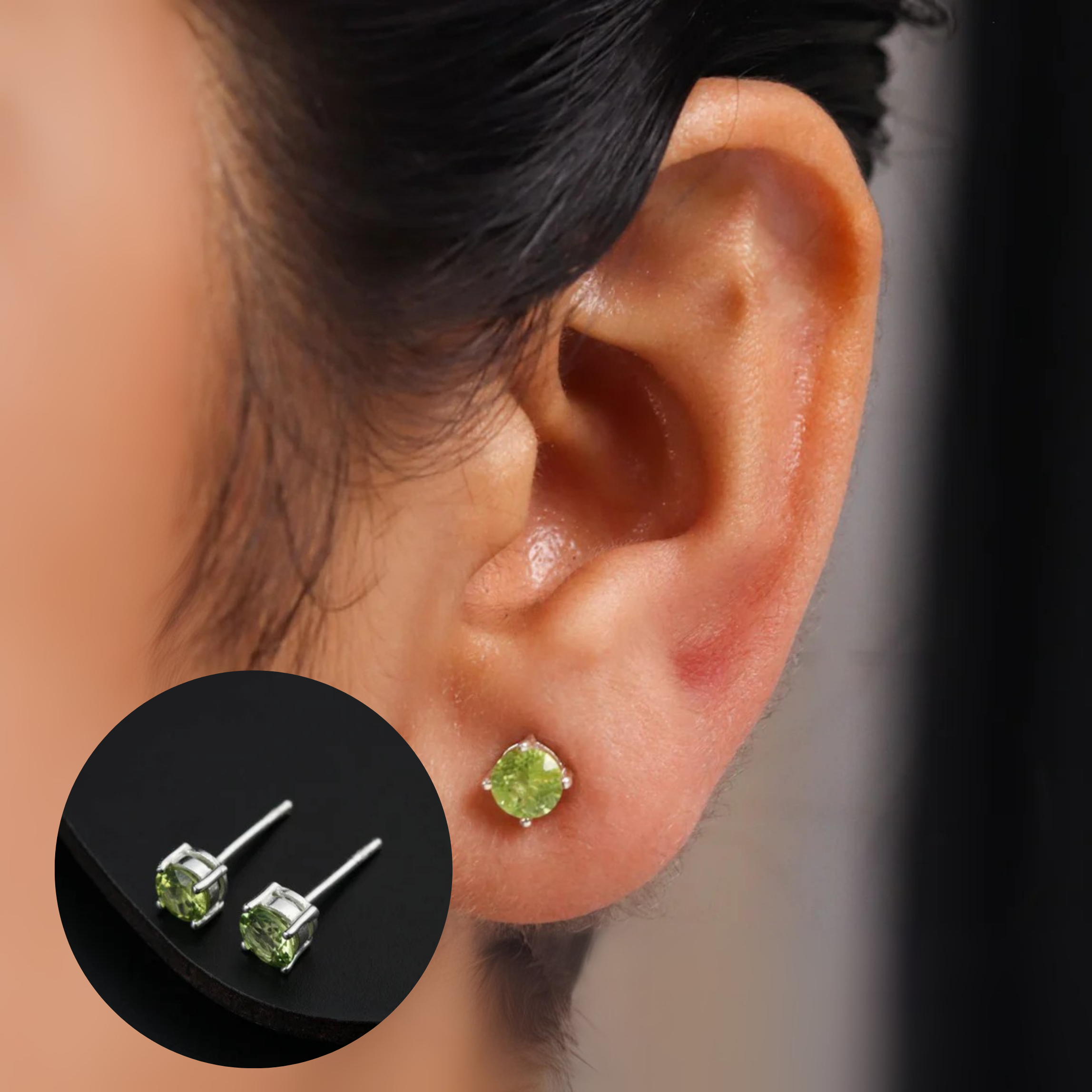 Peridot Silver Studs