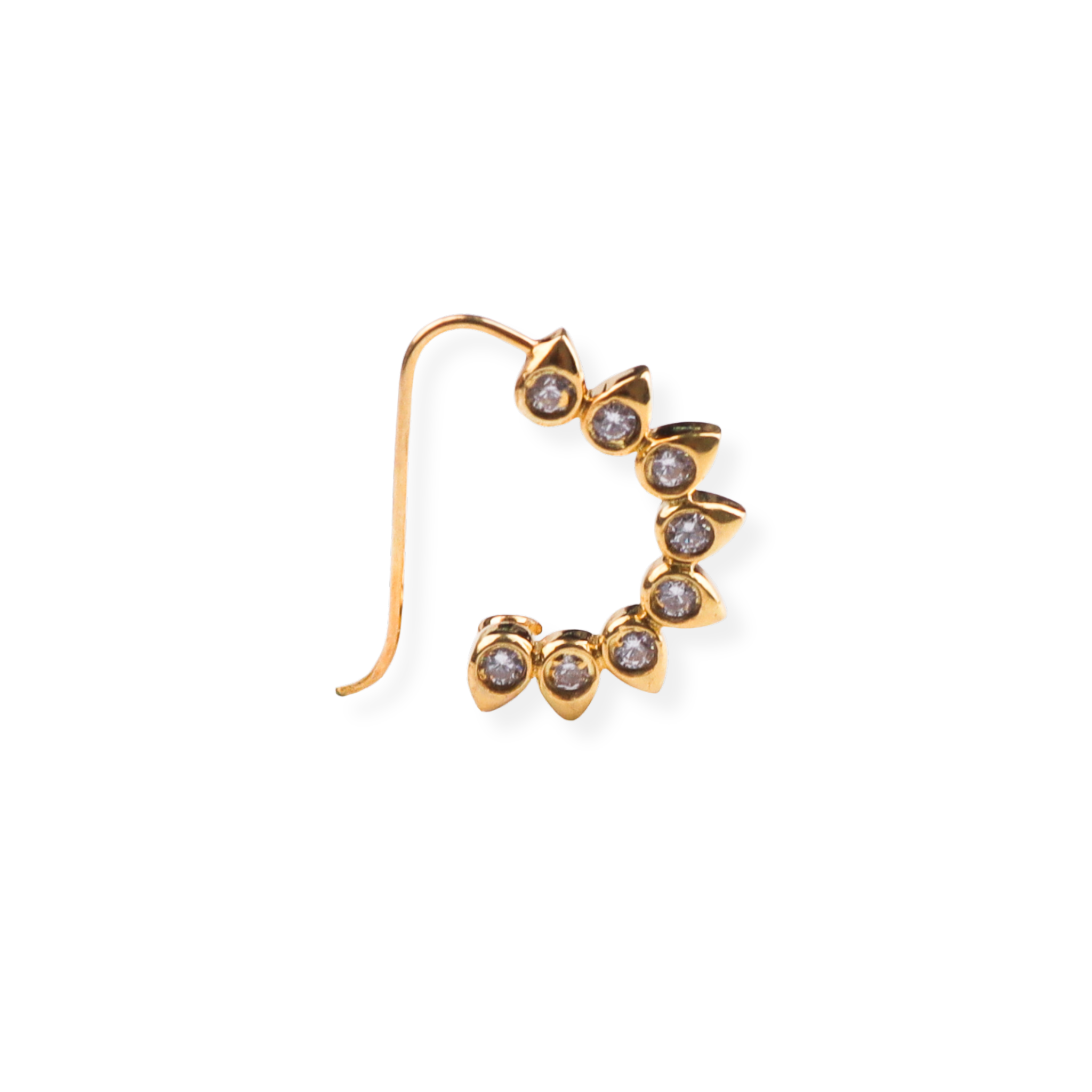 CZ Petal Nath (Pierced) | 22K Gold Plated | 92.5 Silver