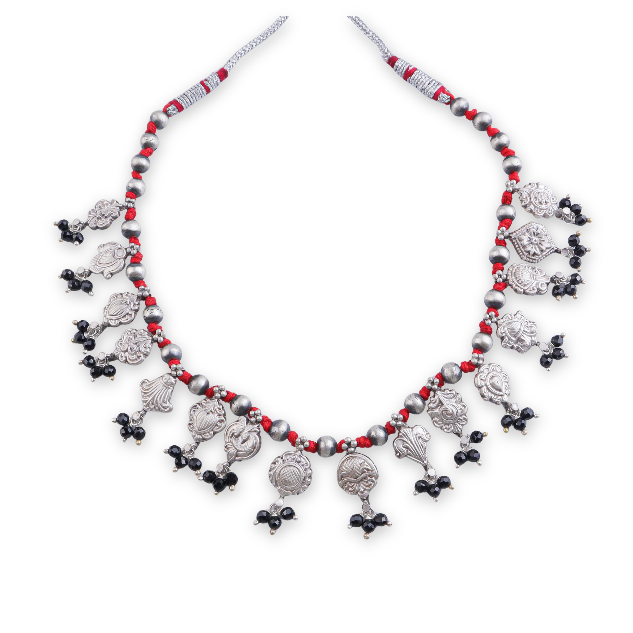 Oxidised Silver Saaj – Choker Length (Made to Order)