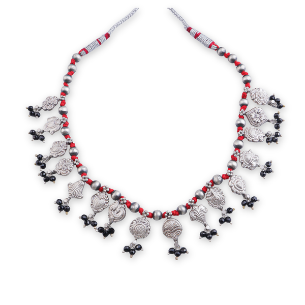 Oxidised Silver Saaj – Choker Length (Made to Order)