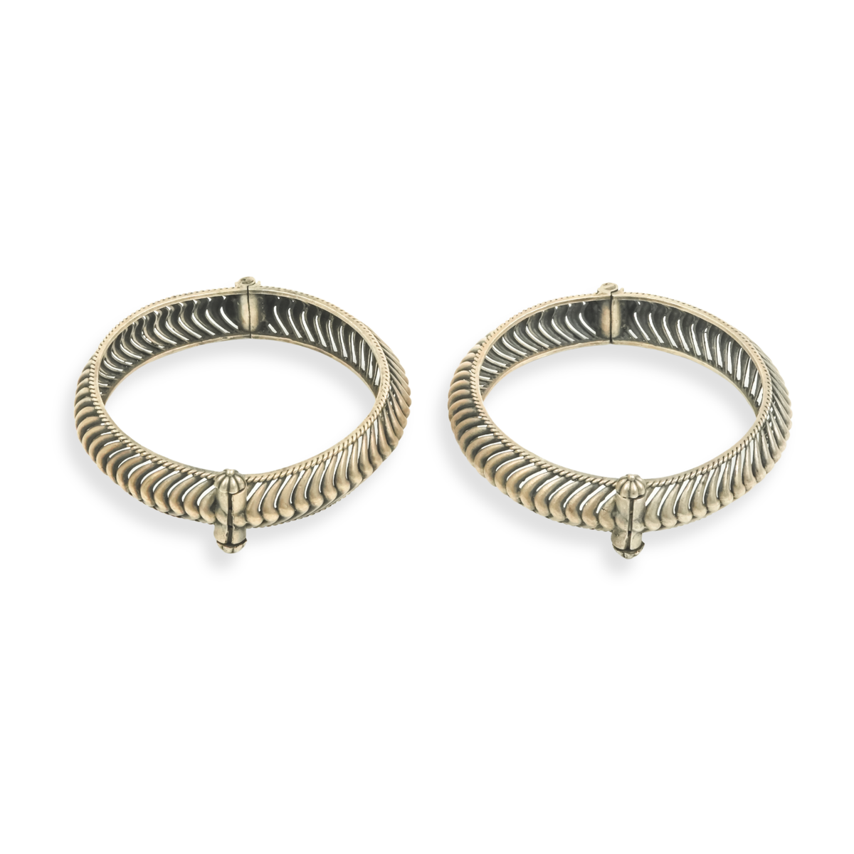 Oxidised Silver Shindeshahi Tode (Pair)