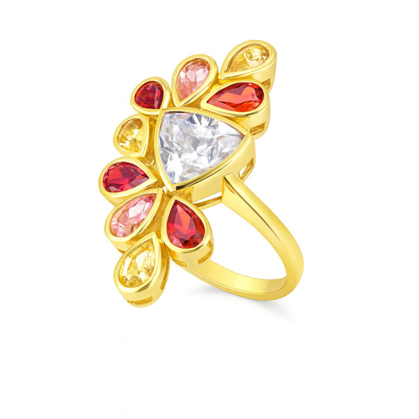 Amber Mist Ring | 92.5 Silver | 22K Gold Plated