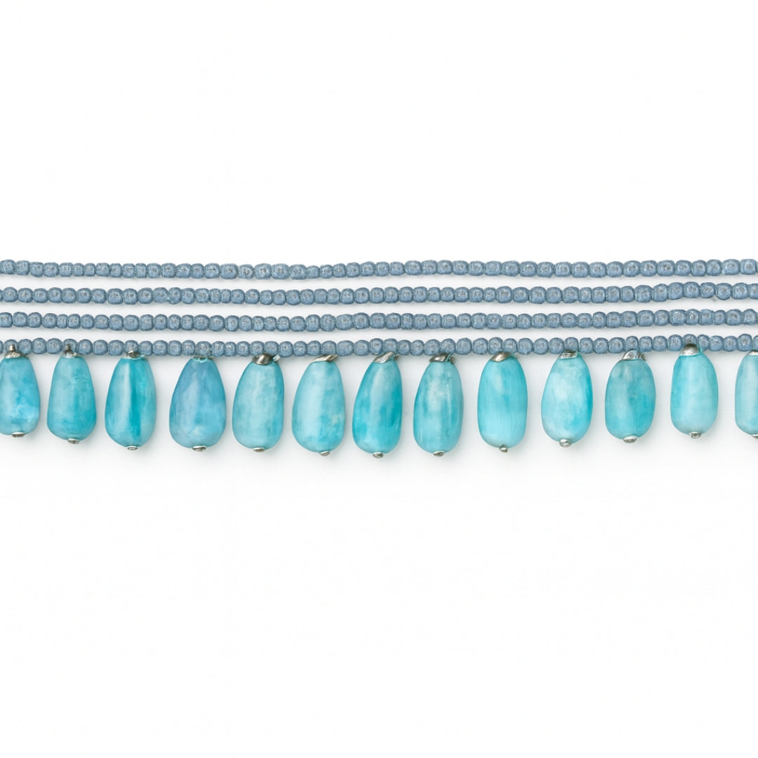 Luxe Necklace Super Blue Labradorite and Larimar