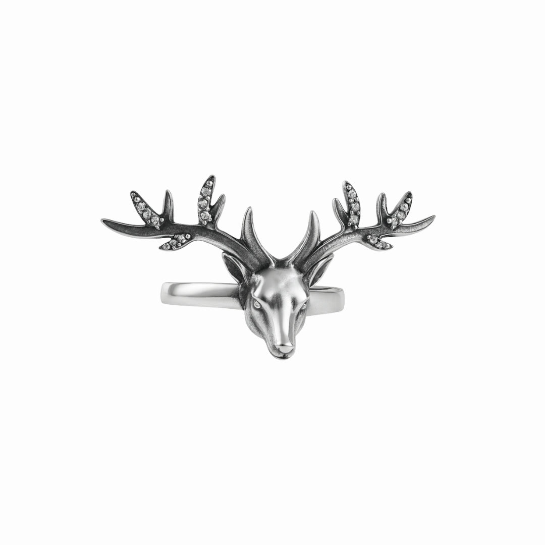 Silver Deer unisex ring