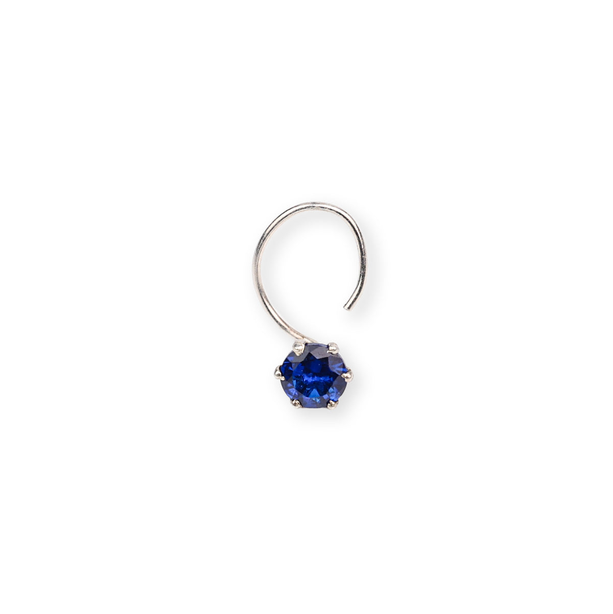 Blue CZ Nose Pin - Big (Pierced)