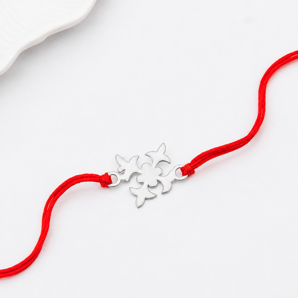 Silver Laser cut Rakhi