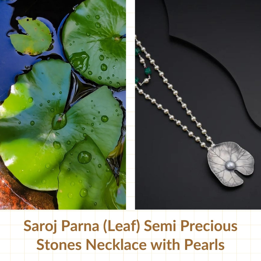 Saroj Parna Semi Precious Stones Necklace with Pearls