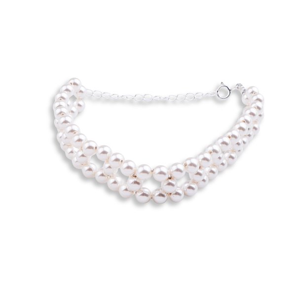 Silver Pearl Beaded Bracelet