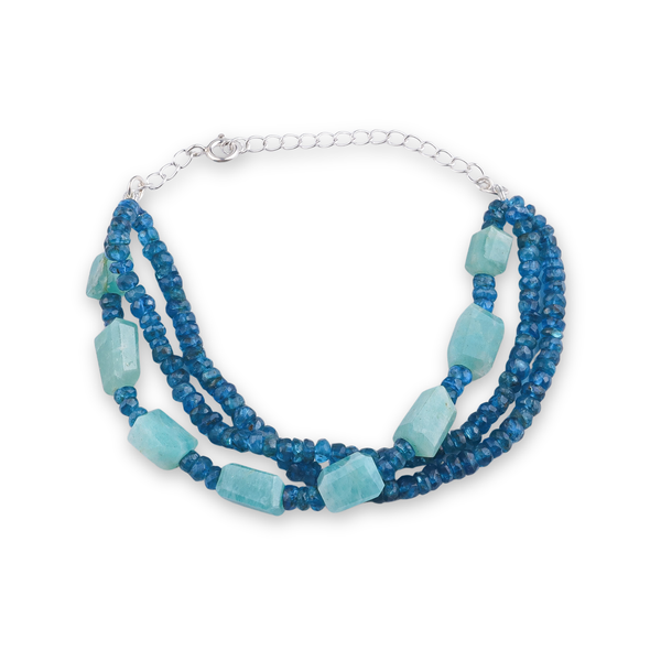 Rhodolite & Amazonite Silver Bracelet (Project Handmade)