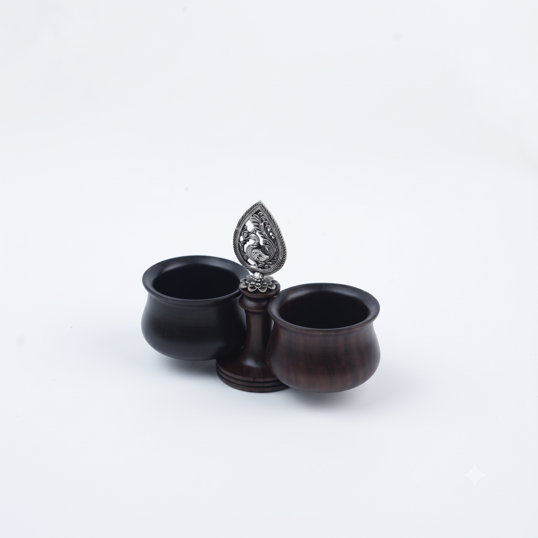 Oxidised Silver Peacock Haldi Kunku Karanda
