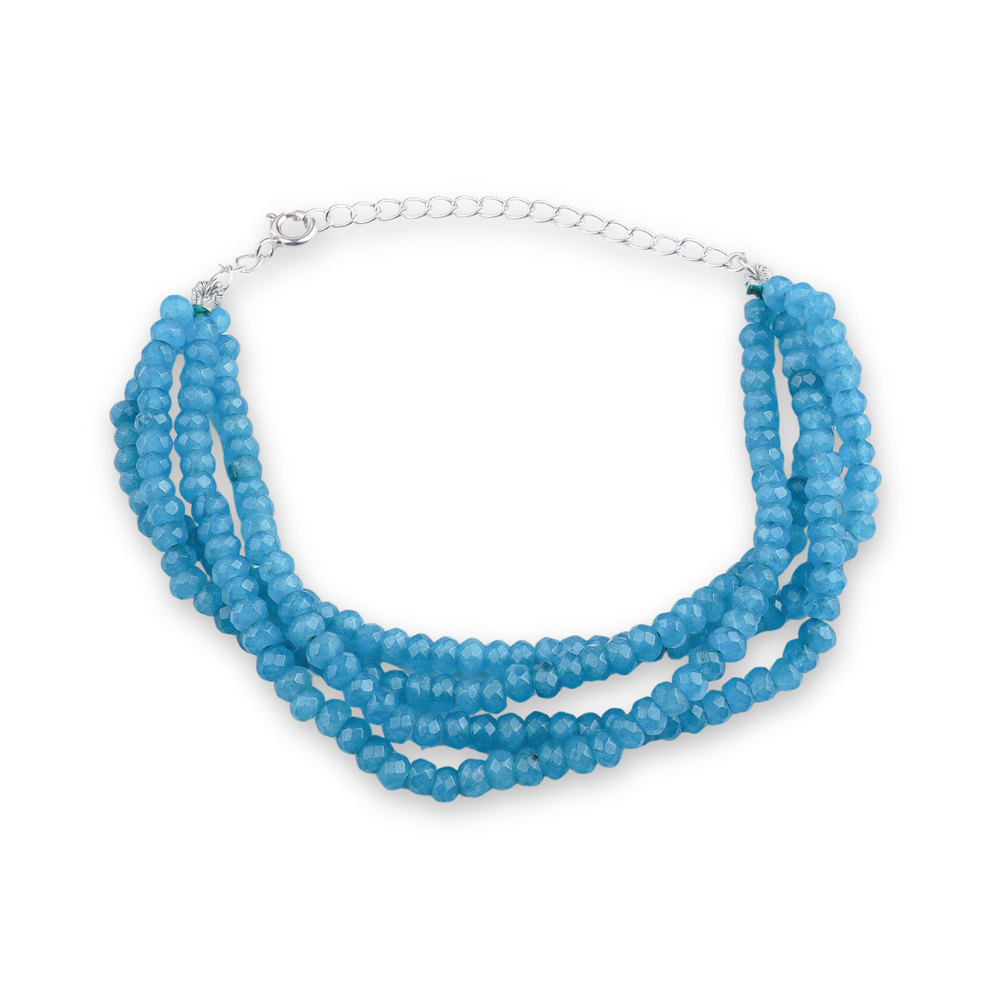 Blue Jade Silver Bracelet (Project Handmade)