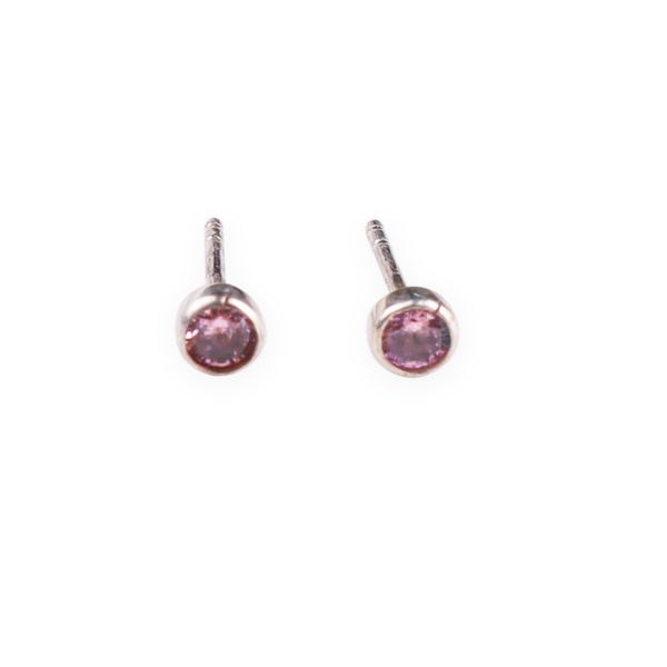 Pink CZ Stone Stud | 92.5 Silver