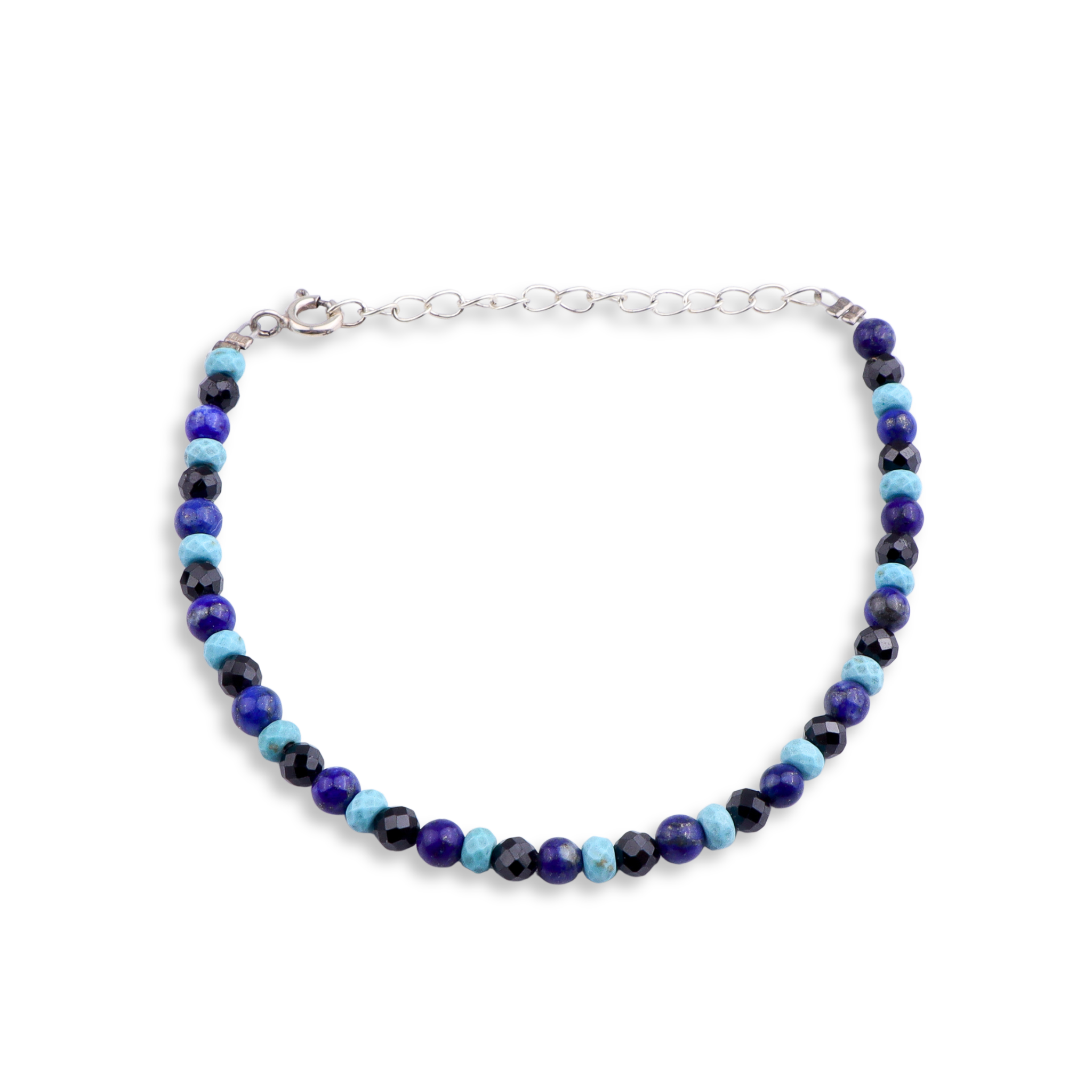 Semi Precious Stones Beaded Evil Eye Bracelet