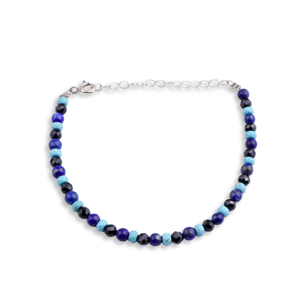 Semi Precious Stones Beaded Evil Eye Bracelet