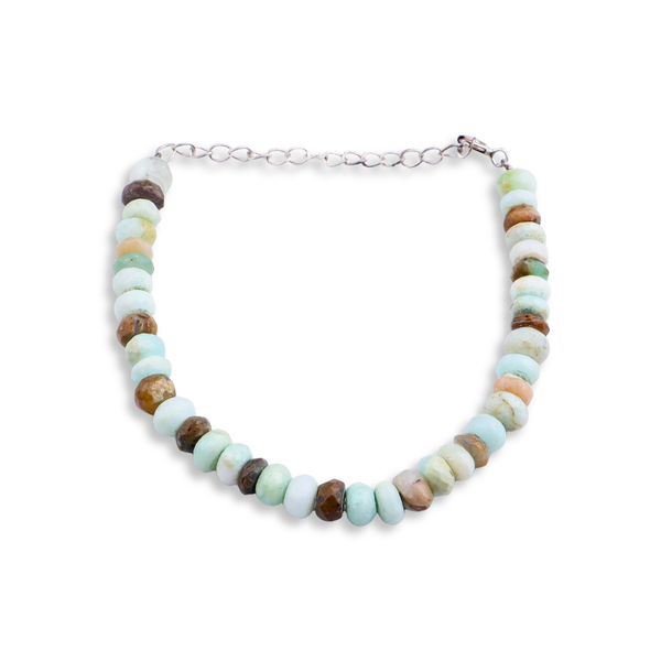 Blue Opal Stone Silver Bracelet
