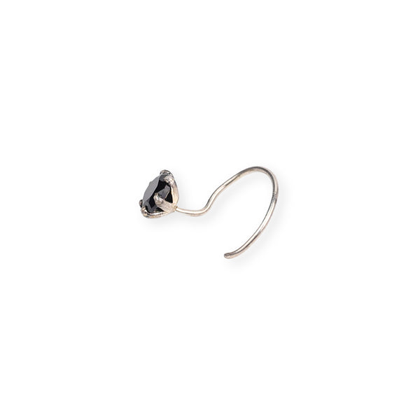 Black CZ Nose Pin - Big (Pierced)