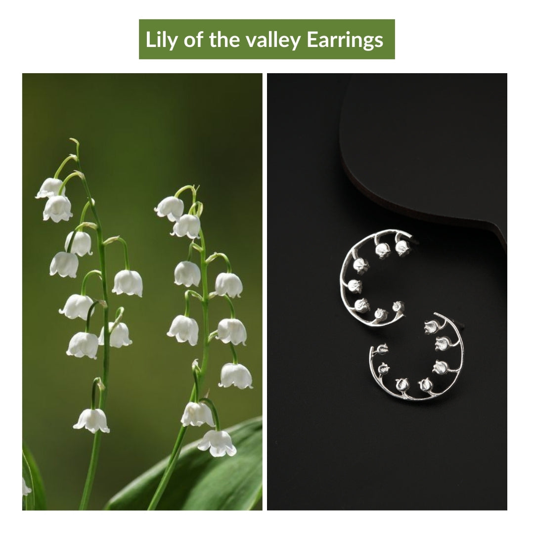 Silver Lily of the Valley Earring