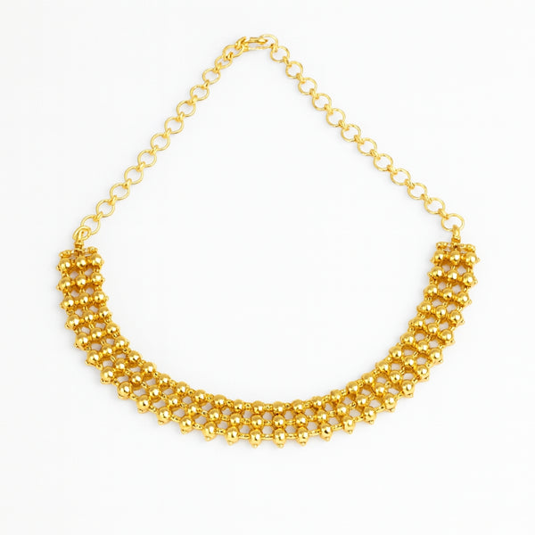 Gold silver two way choker necklace