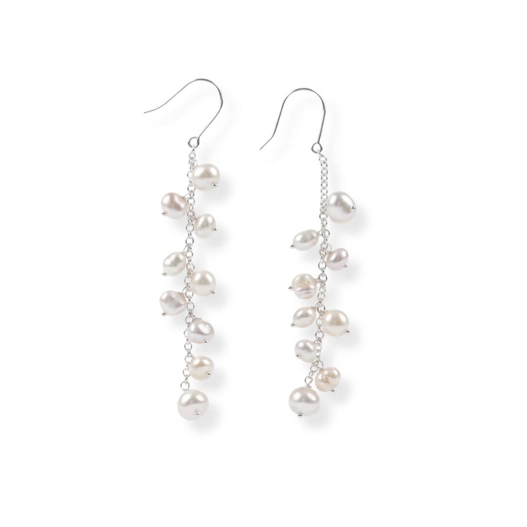 Freshwater Pearl Wine Earrings in 92.5 sterling silver