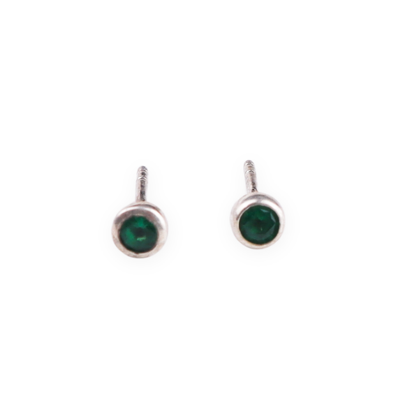 Green CZ Stone Stud | 92.5 Silver