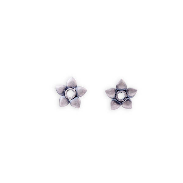 Silver Flower Motif Studs