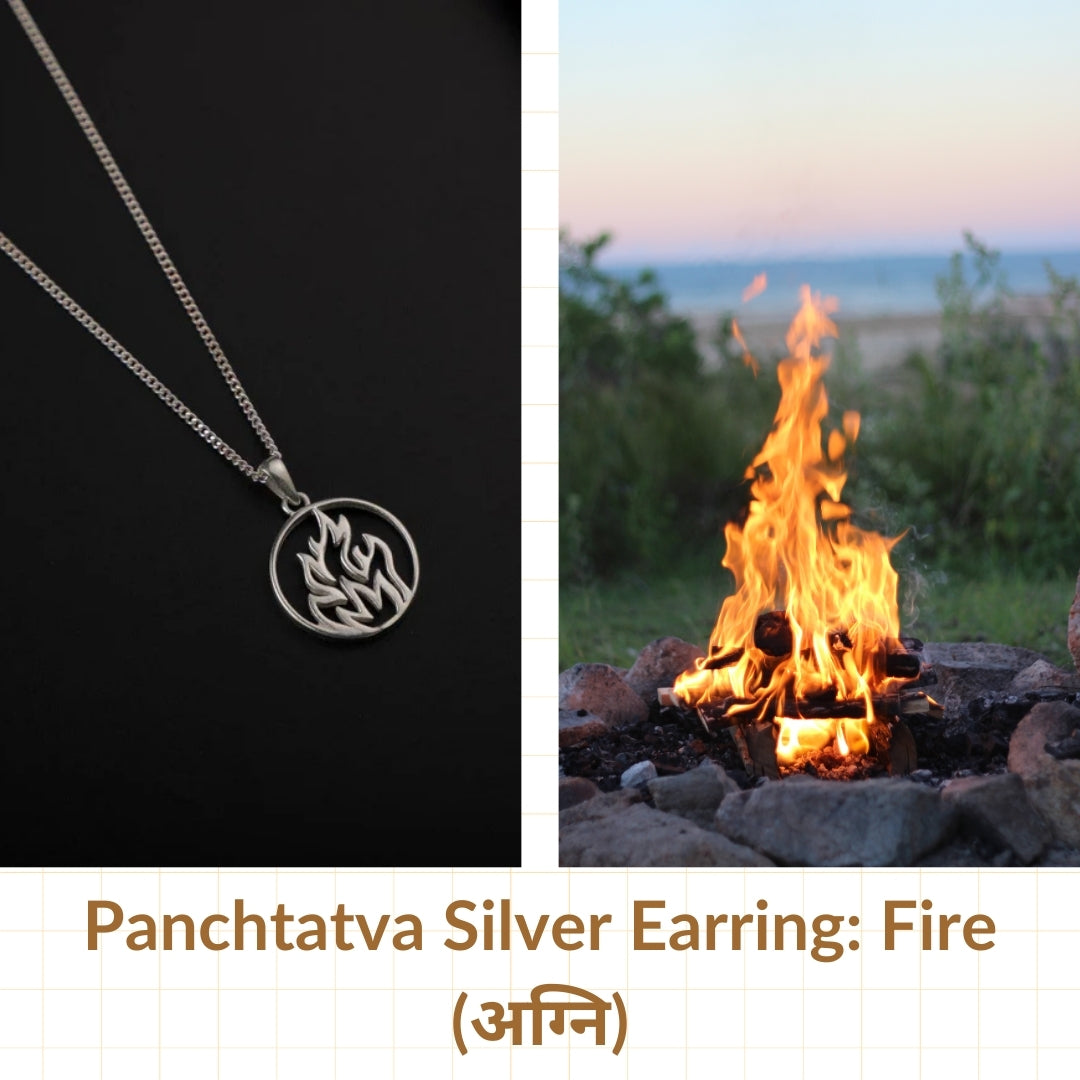 Panchtatva 5 Elements Silver Pendant: Fire (अग्नी)