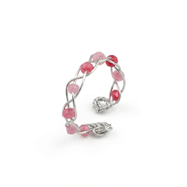 Pink Jade Wrapped Ring (Project Handmade)