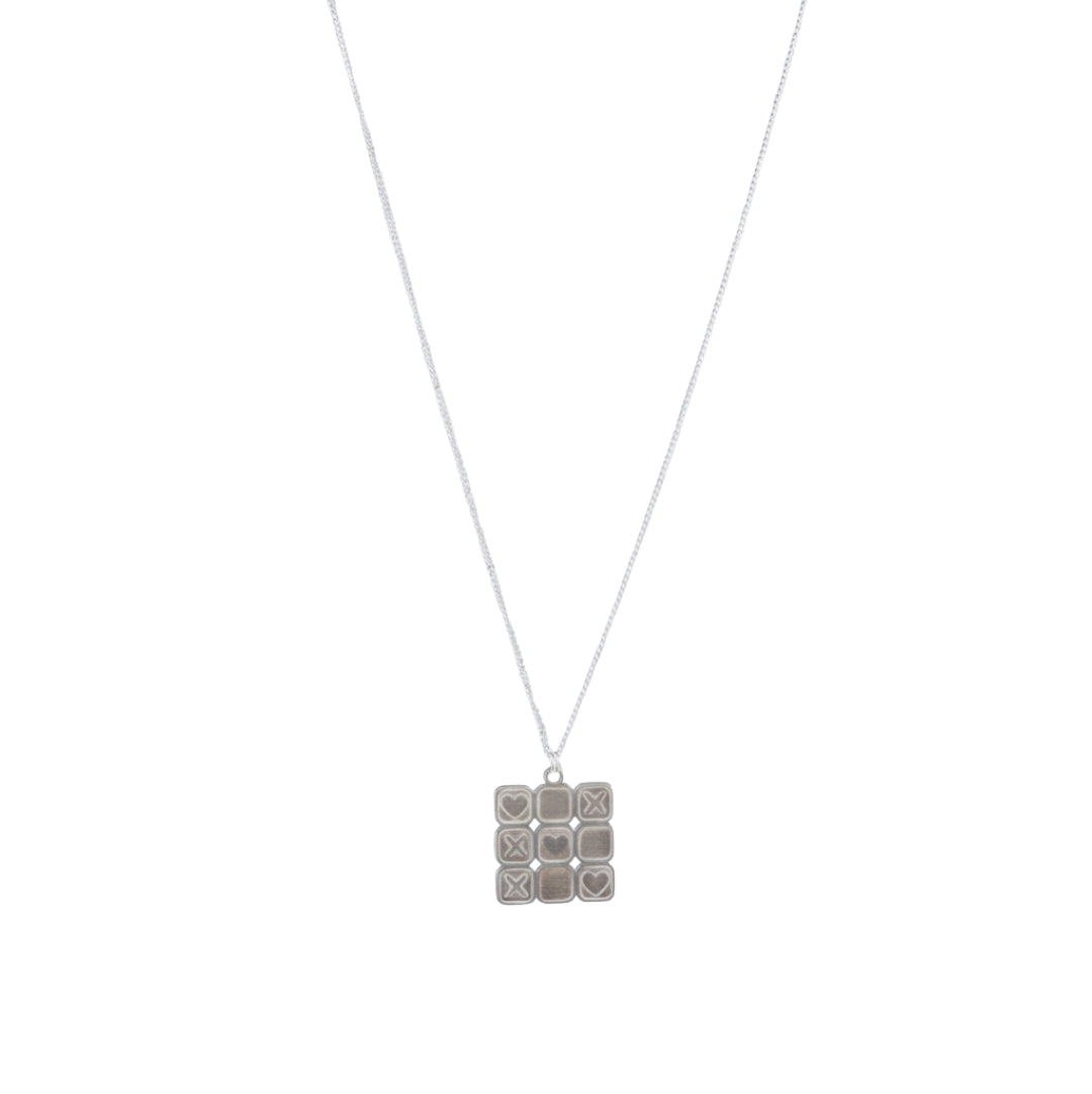 Tic Tac Toe Pendant Necklace: Big
