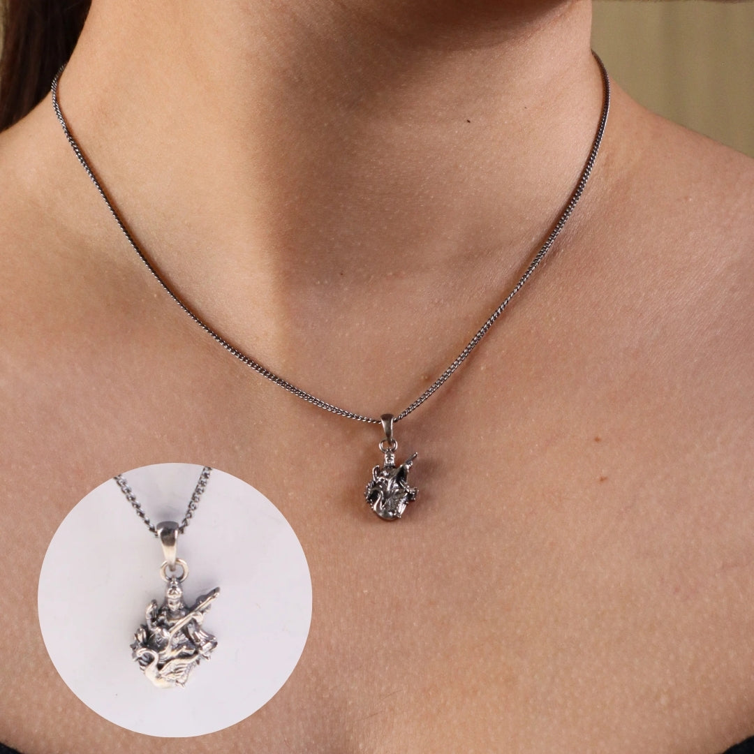 Silver Saraswati Pendant