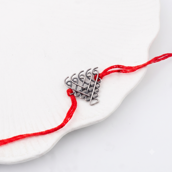 Silver Saraswati Rakhi/Pendant ( Motif size : Small )