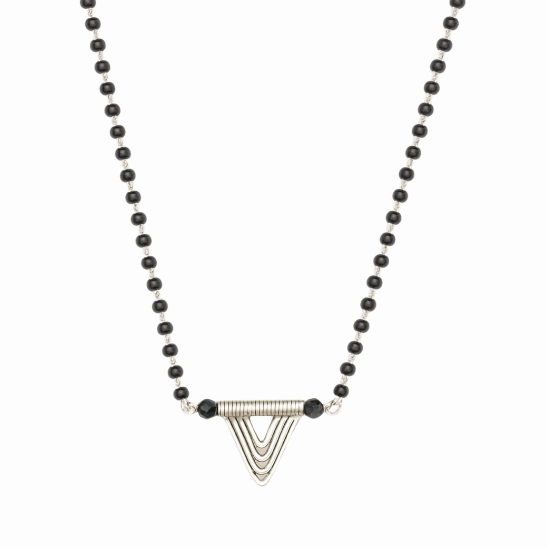 Handmade Silver Mangalsutra : filigree triangle